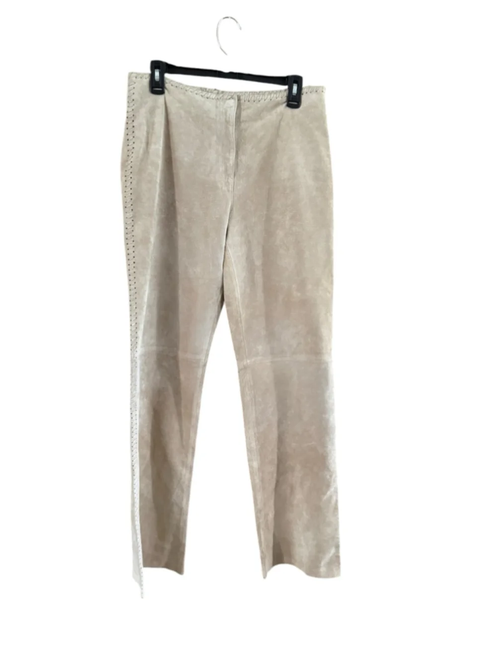 Women's Planet Suede Leather Flare Pants Size 10 Beige